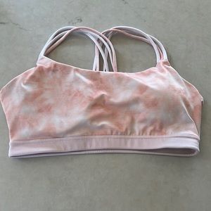 Gap Fit Tie Dye Pink Cross Straps Medium Support Sports Bra